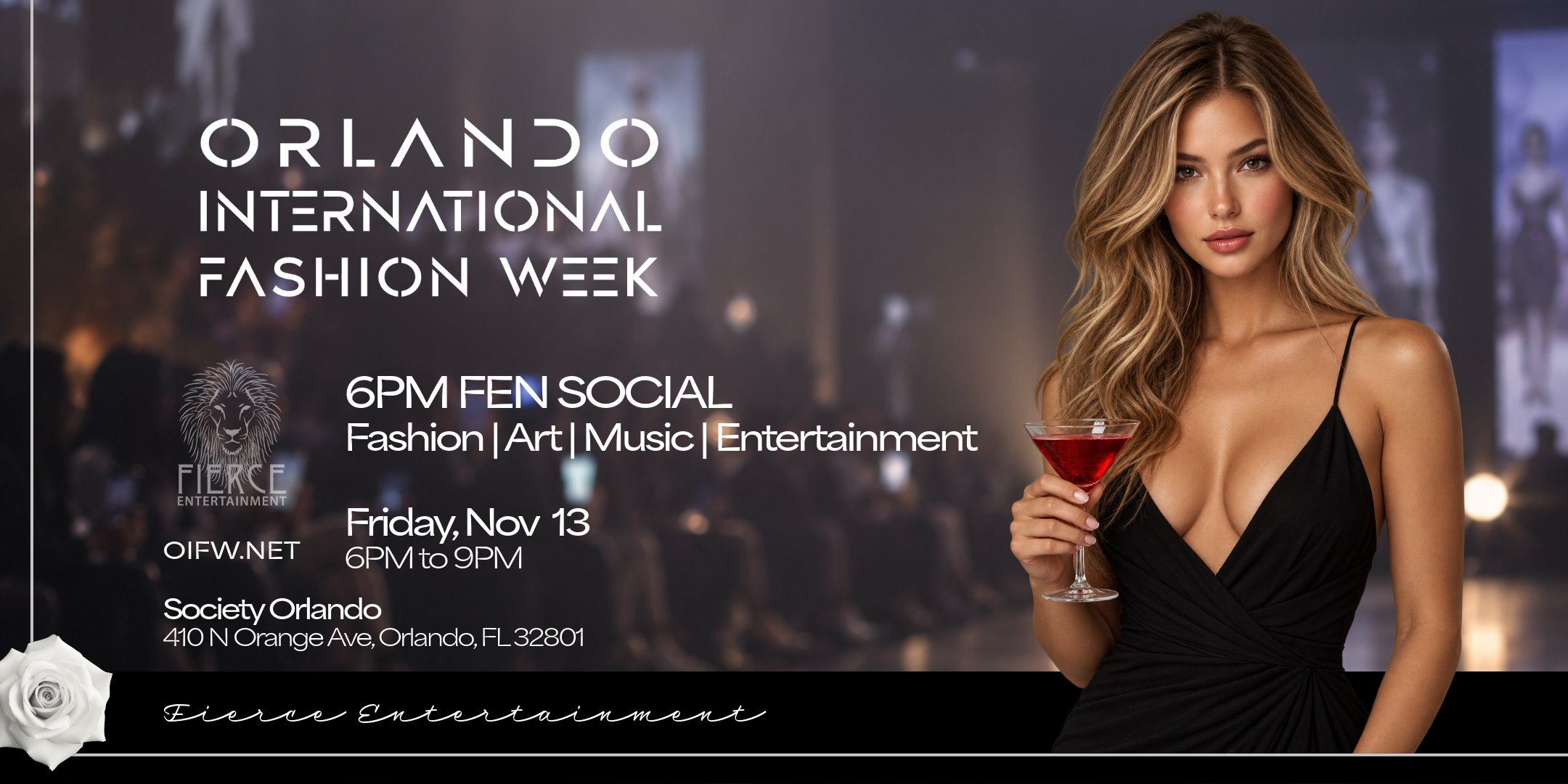 Promotional poster for OIFW Fall 2026 FEN Social FAME.