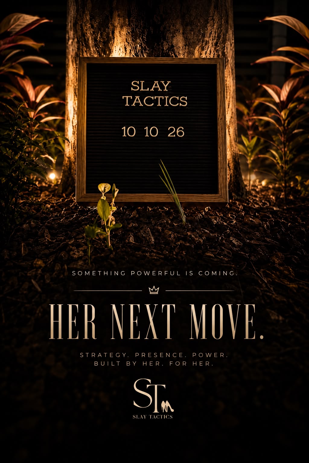 Slay Tactics Her Next Move save-the-date graphic for October 10, 2026.