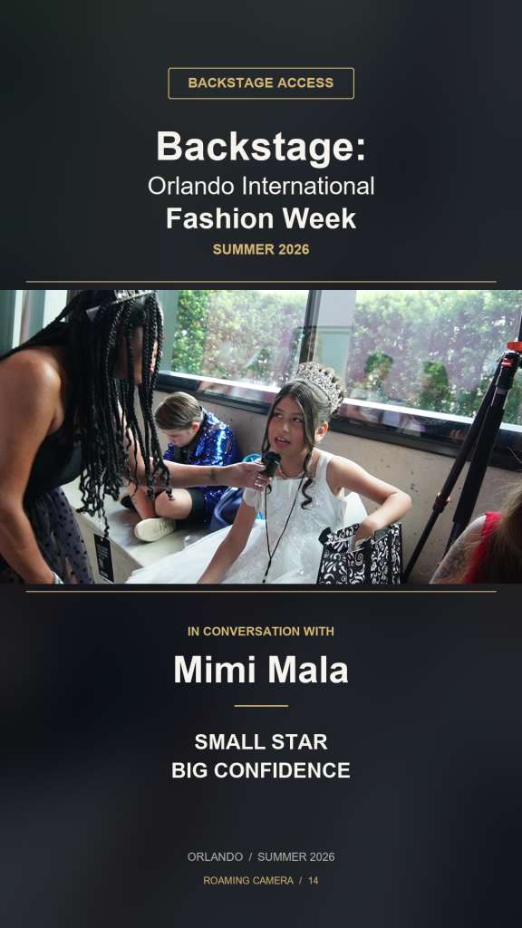 A young model after the runway — Backstage Access with Mimi Mala