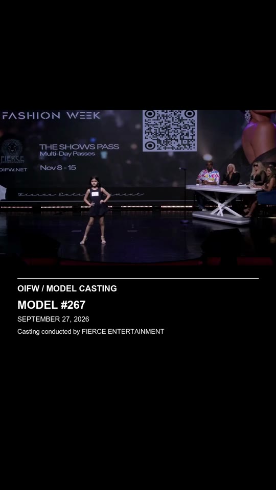 Model #267 — OIFW casting September 27, 2026. Casting conducted by Fierce Entertainment.